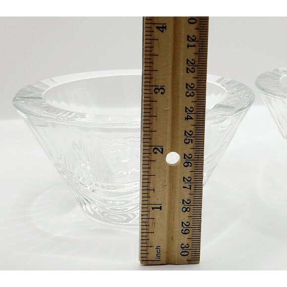 Vintage Mikasa Clear Glass Ashtrays With Etched Pattern Design Set Of 2 - Picture 9 of 9